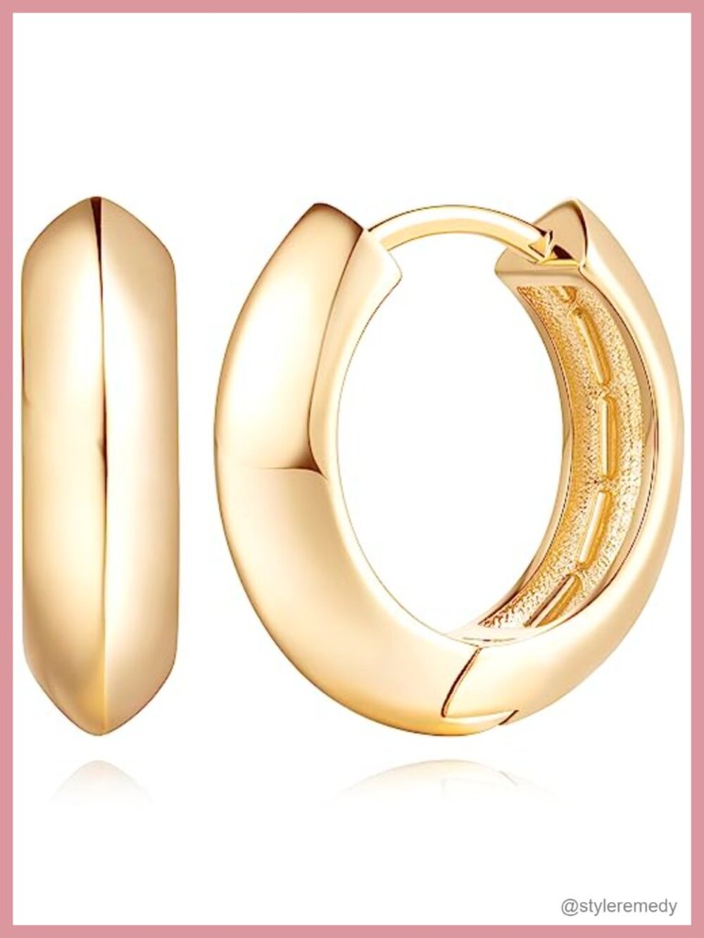 14K Gold Plated Hoop Earrings for Women Click-Top Hypoallergenic